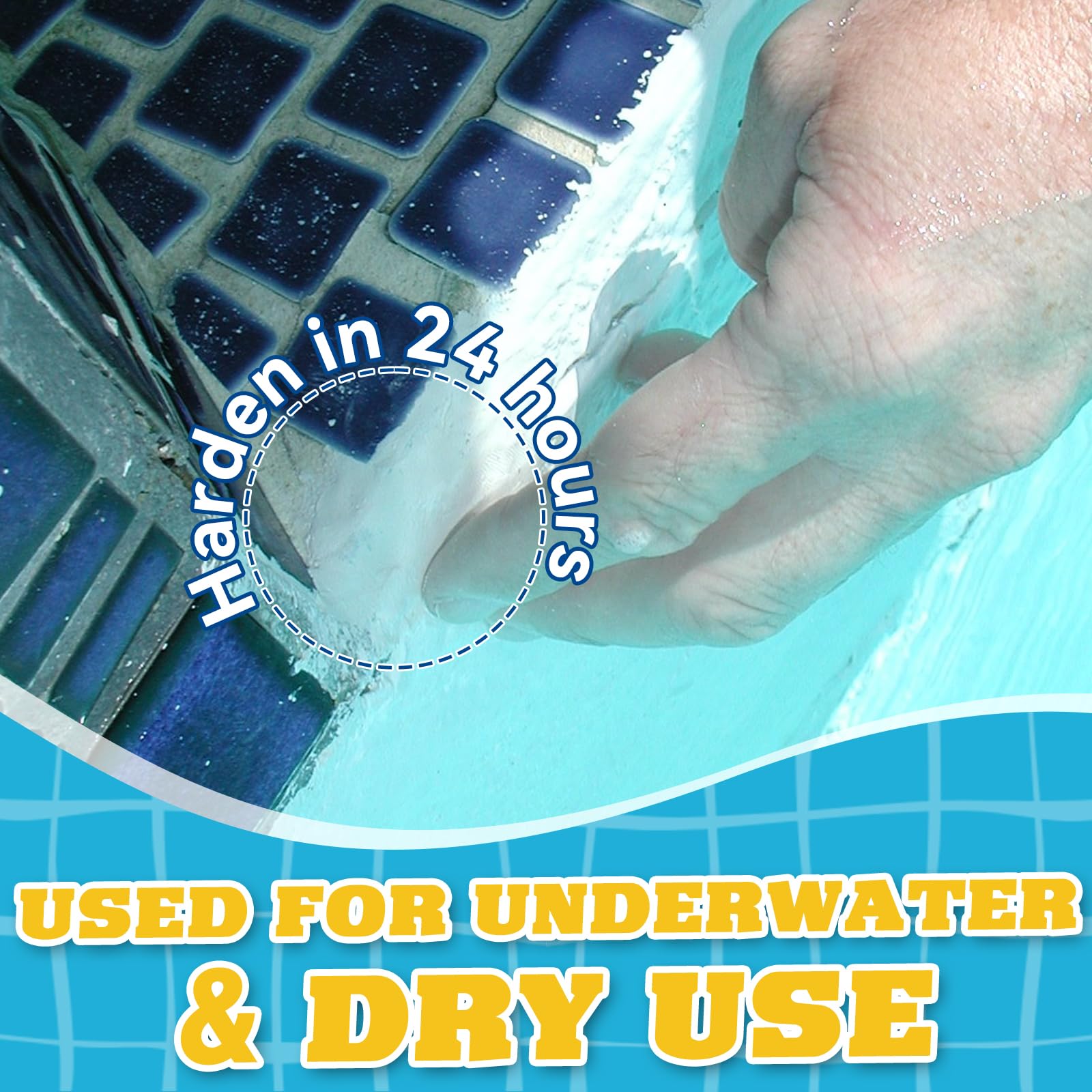 Bellisinno Epoxy Putty for cracks and leaks bonds tile, concrete, fiberglass.