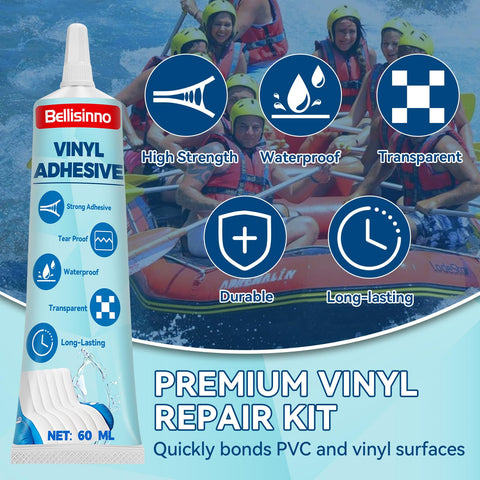 Waterproof, UV-resistant patches keep inflatables looking and working.
