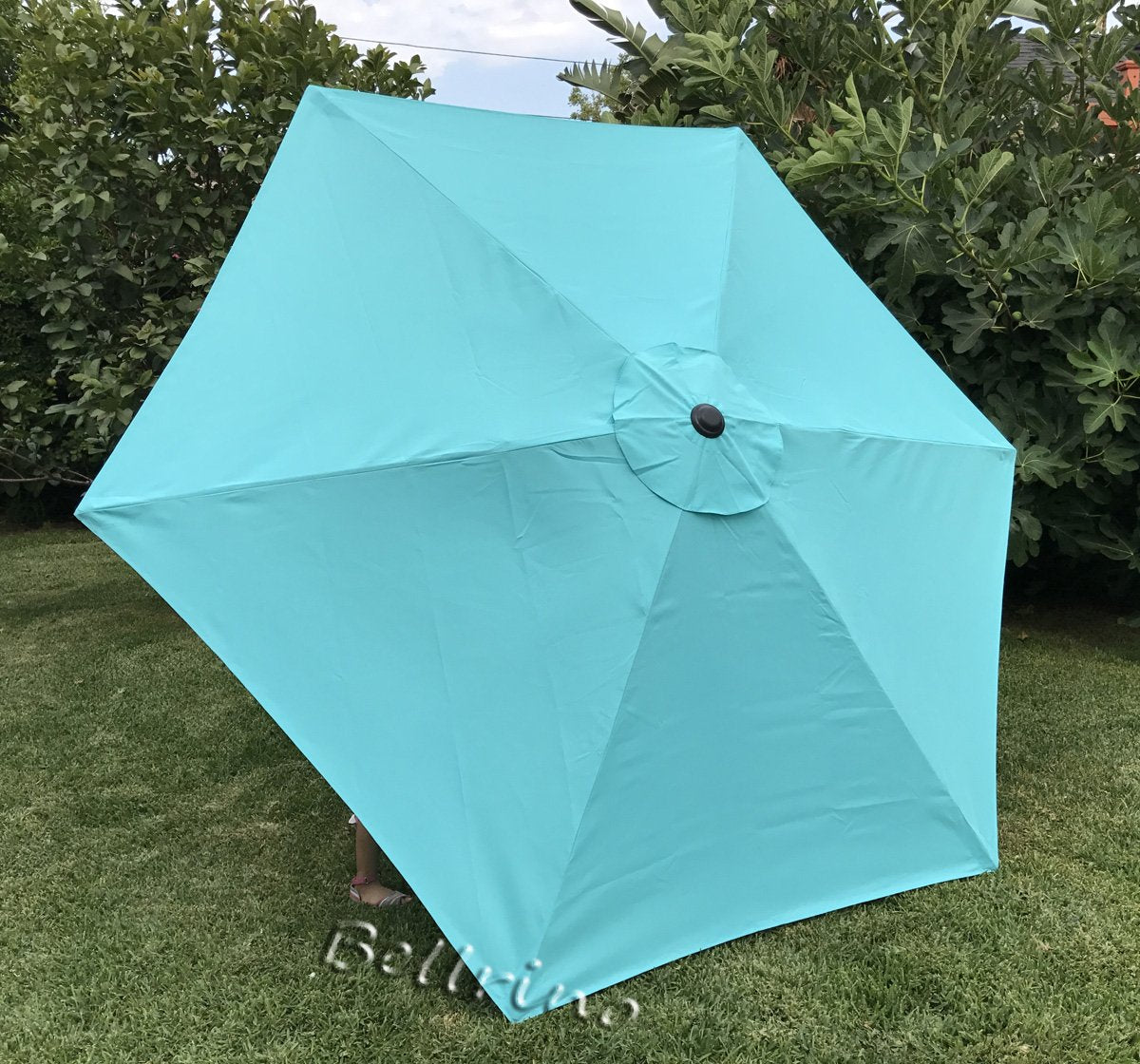 BELLRINO replacement canopy in peacock blue with close-up fabric texture for durability.