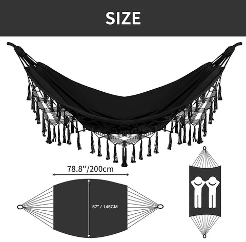 Bellzacasa hammock ends feature fishtail knitting for added strength and style