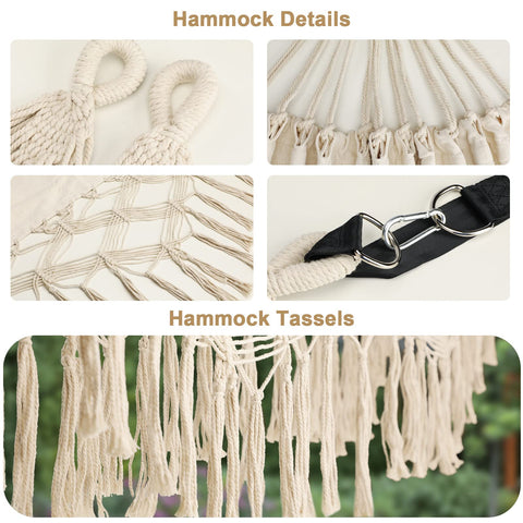 Bellzacasa hammock 320g/m2 canvas for sturdy, long-lasting fabric.
