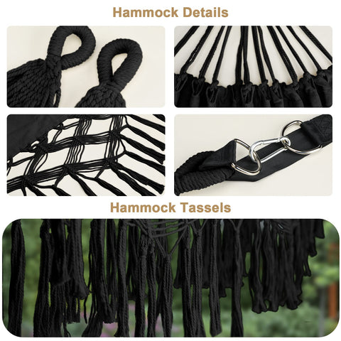Bellzacasa hammock supports up to 500 lb for two adults securely