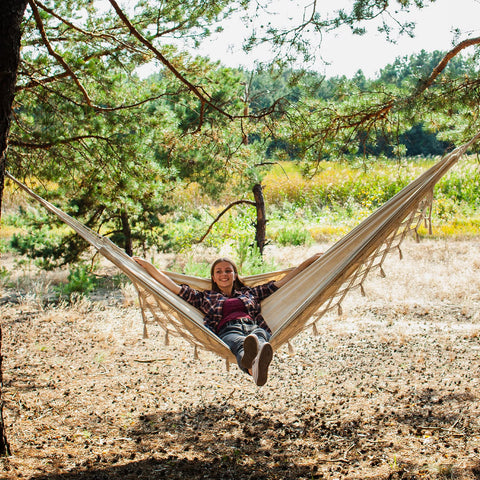 Bellzacasa hammock setup is simple for outdoor spaces.