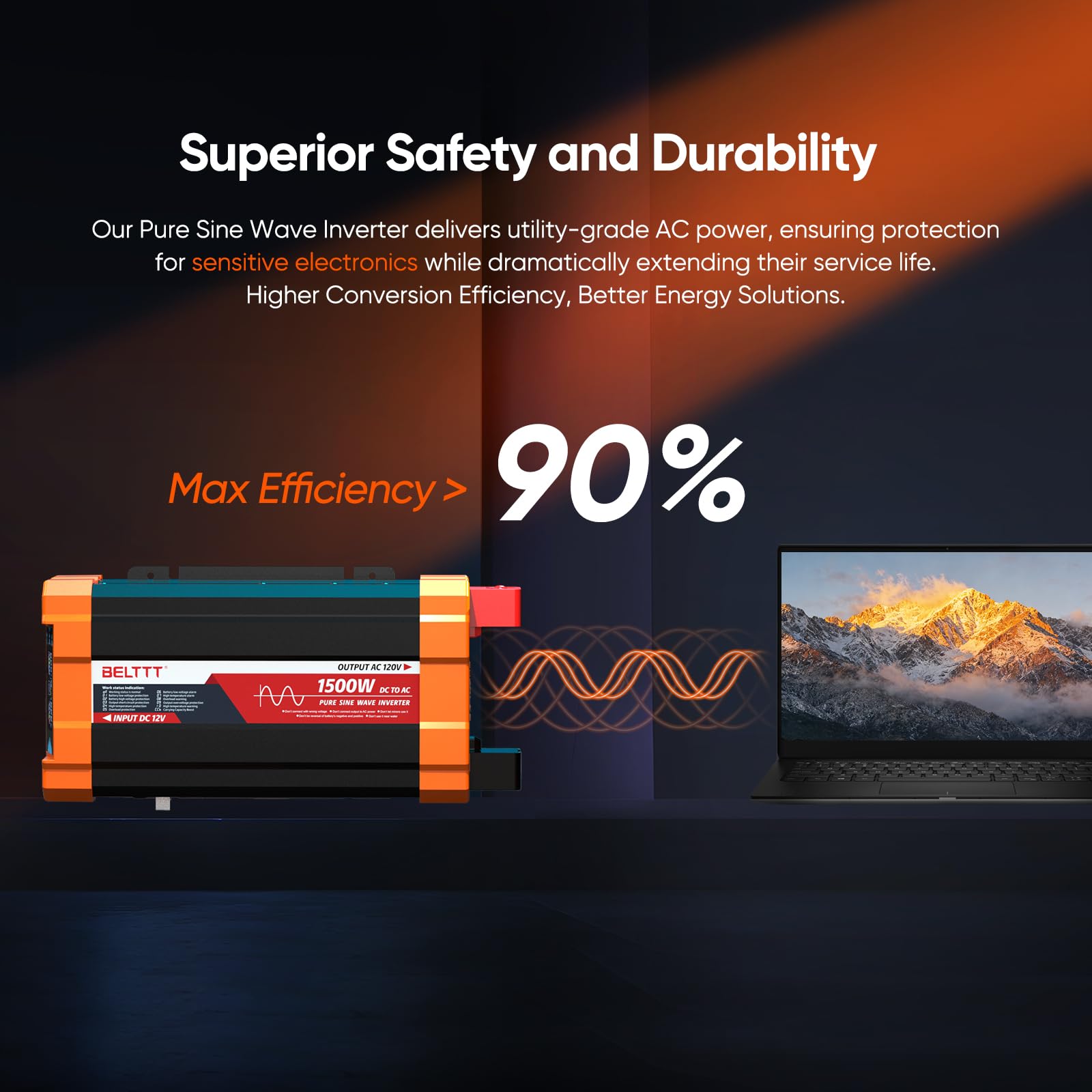 BELTTT inverter thick cables offer secure connections during setup