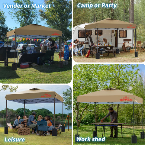 Benass khaki event canopy ready for outdoor parties and vendors.