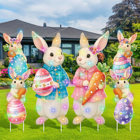 Bencailor four piece Easter decor set brightens yards for parties and celebrations