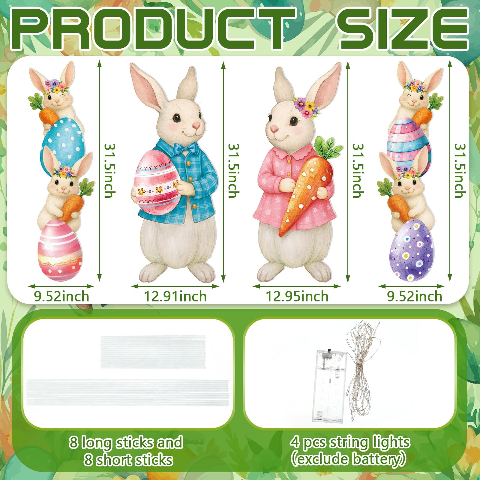 Bencailor LED warm light Easter sign glows for outdoor gatherings