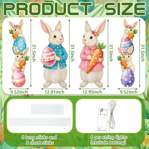 Bencailor LED warm light Easter sign glows for outdoor gatherings