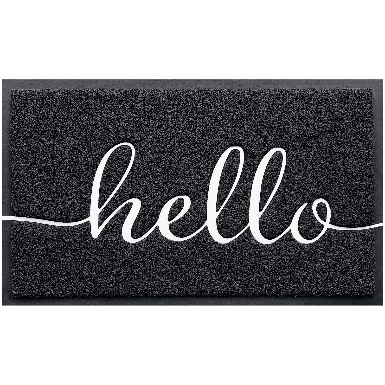BeneathYourFeet door mat with embossed hello adds a welcoming touch at the entry