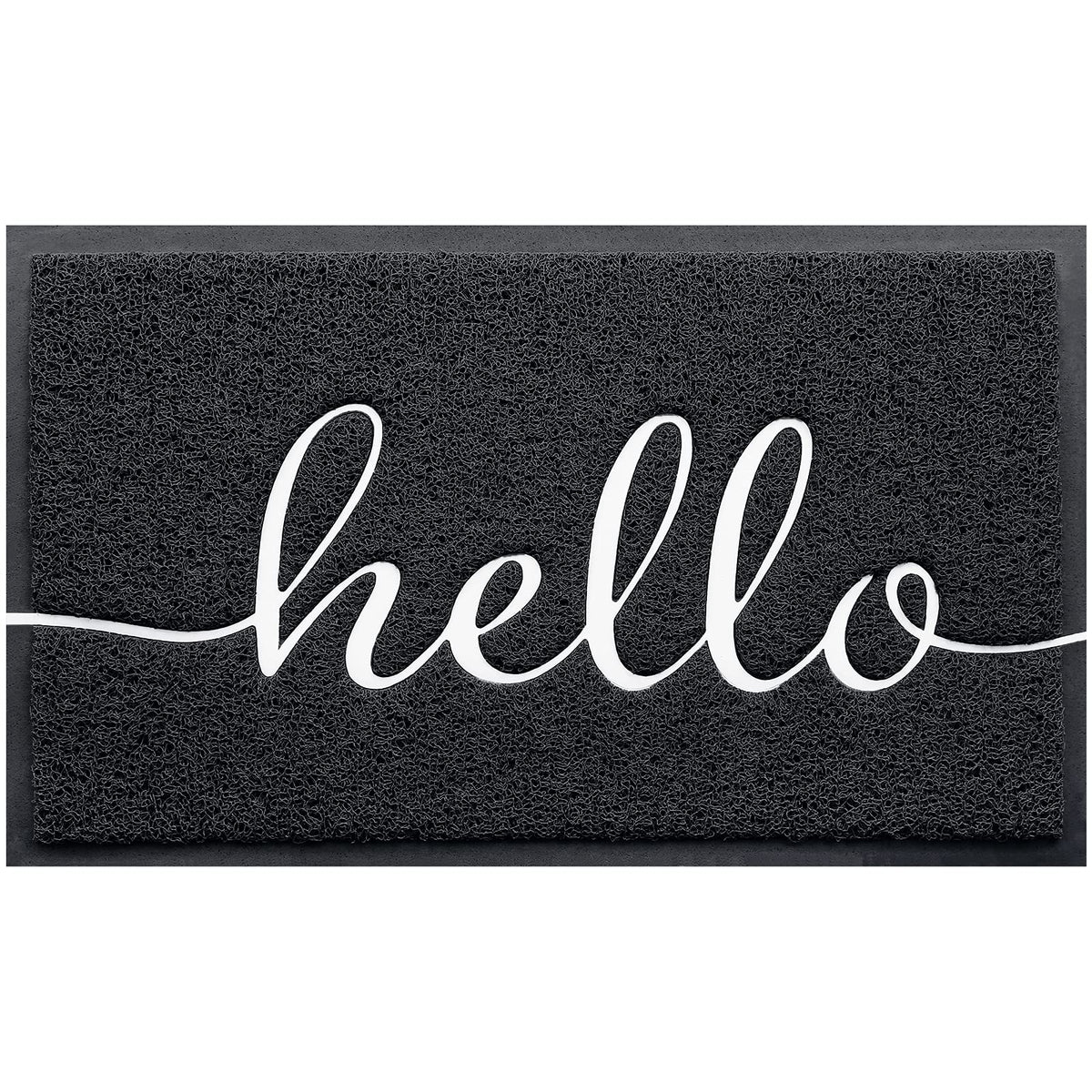 BeneathYourFeet door mat with embossed hello adds a welcoming touch at the entry