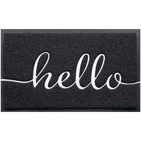 BeneathYourFeet door mat with embossed hello adds a welcoming touch at the entry