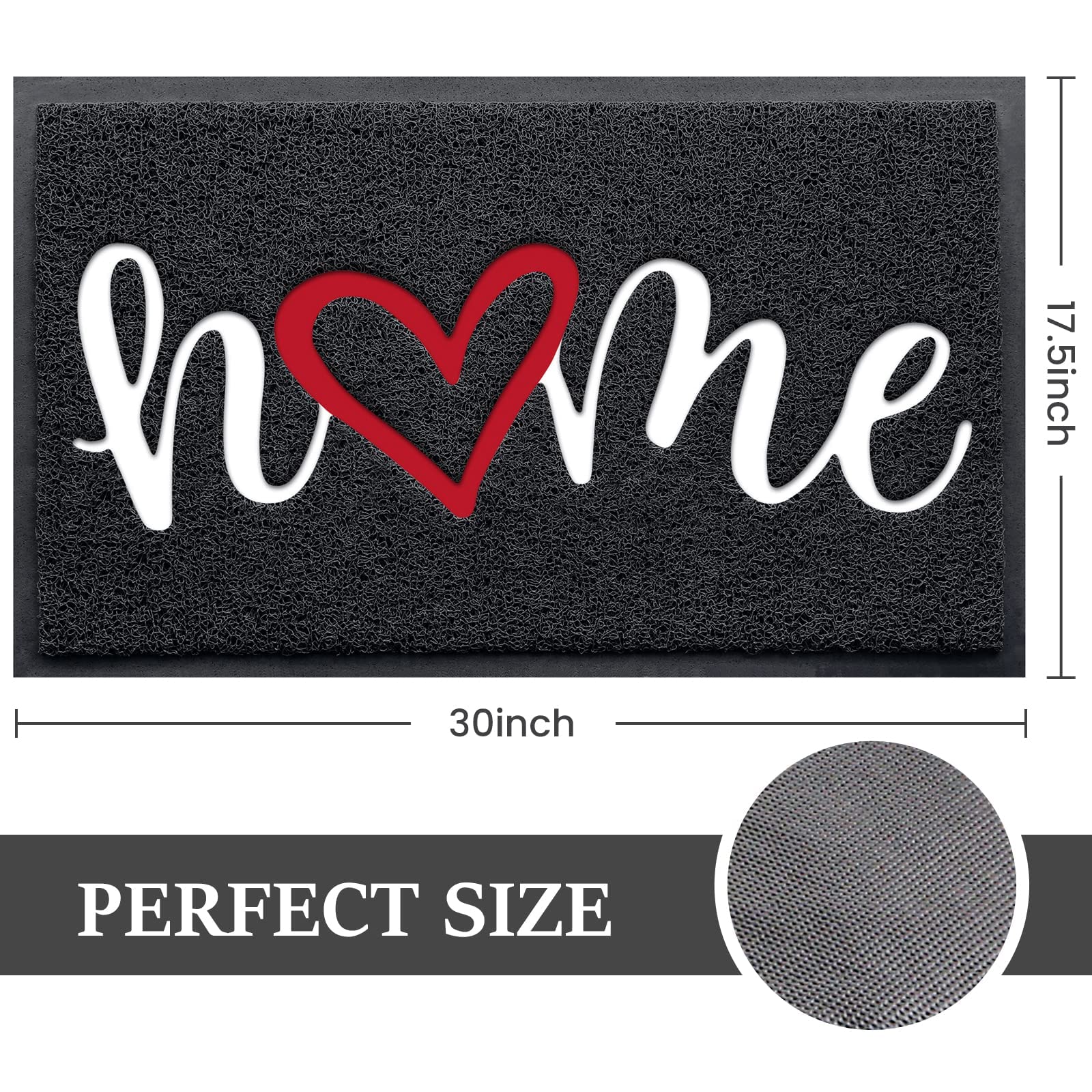 BeneathYourFeet door mat low-profile close-up highlights slim silhouette for easy door clearance.