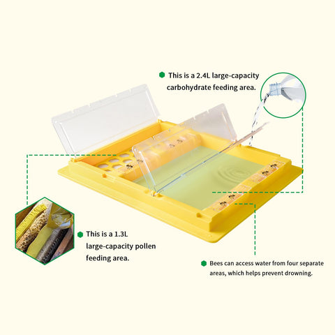 BenefitBee Bee Top Feeder transparent lid lets you monitor feeding quickly.