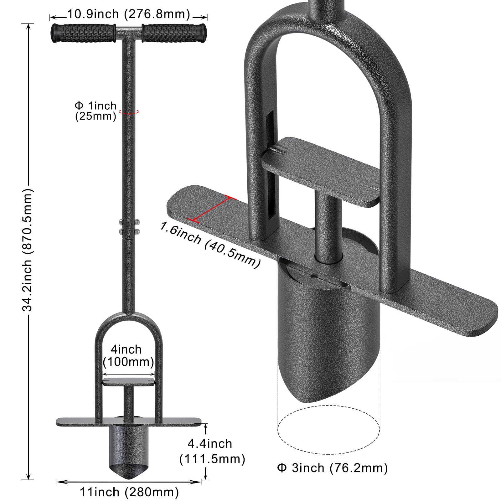 BeneLabel Soft Rubber Grip Handle reduces hand fatigue during long lawn sessions.