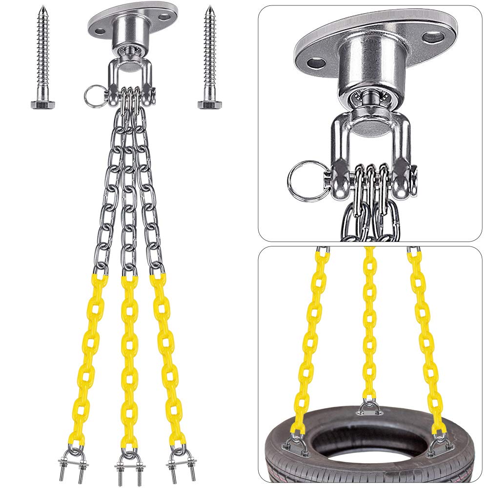 BeneLabel Tire Swing Kit base and hanger for quick, secure installation.