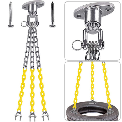 BeneLabel Tire Swing Kit base and hanger for quick, secure installation.