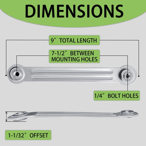 Beneouya glider bracket with 7-1/2-inch hole spacing enables simple alignment.