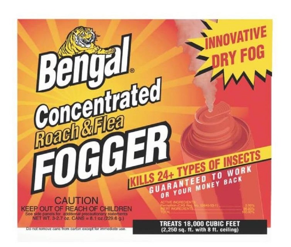 Bengal 55201 roach and flea fogger cans ready for indoor pest control