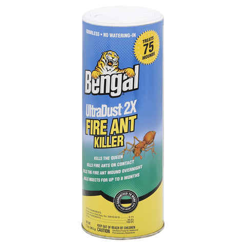 Bengal fire ant killer shaker-top application on lawn, no watering needed