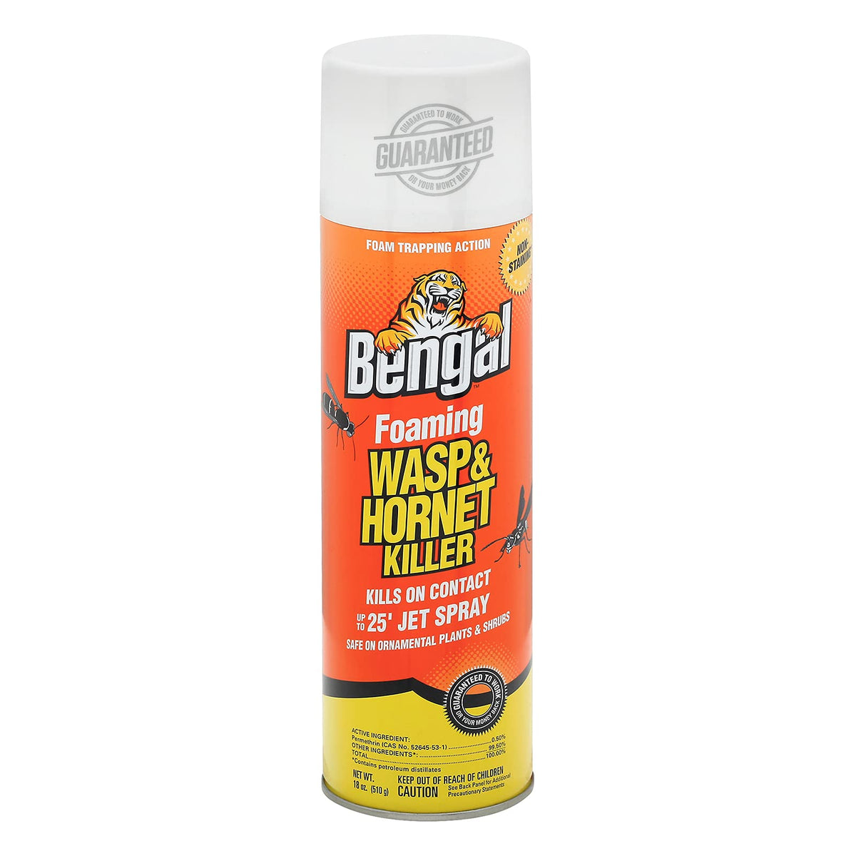 Bengal Foaming Wasp and Hornet Killer with foam action encasing a nest from a safe distance.