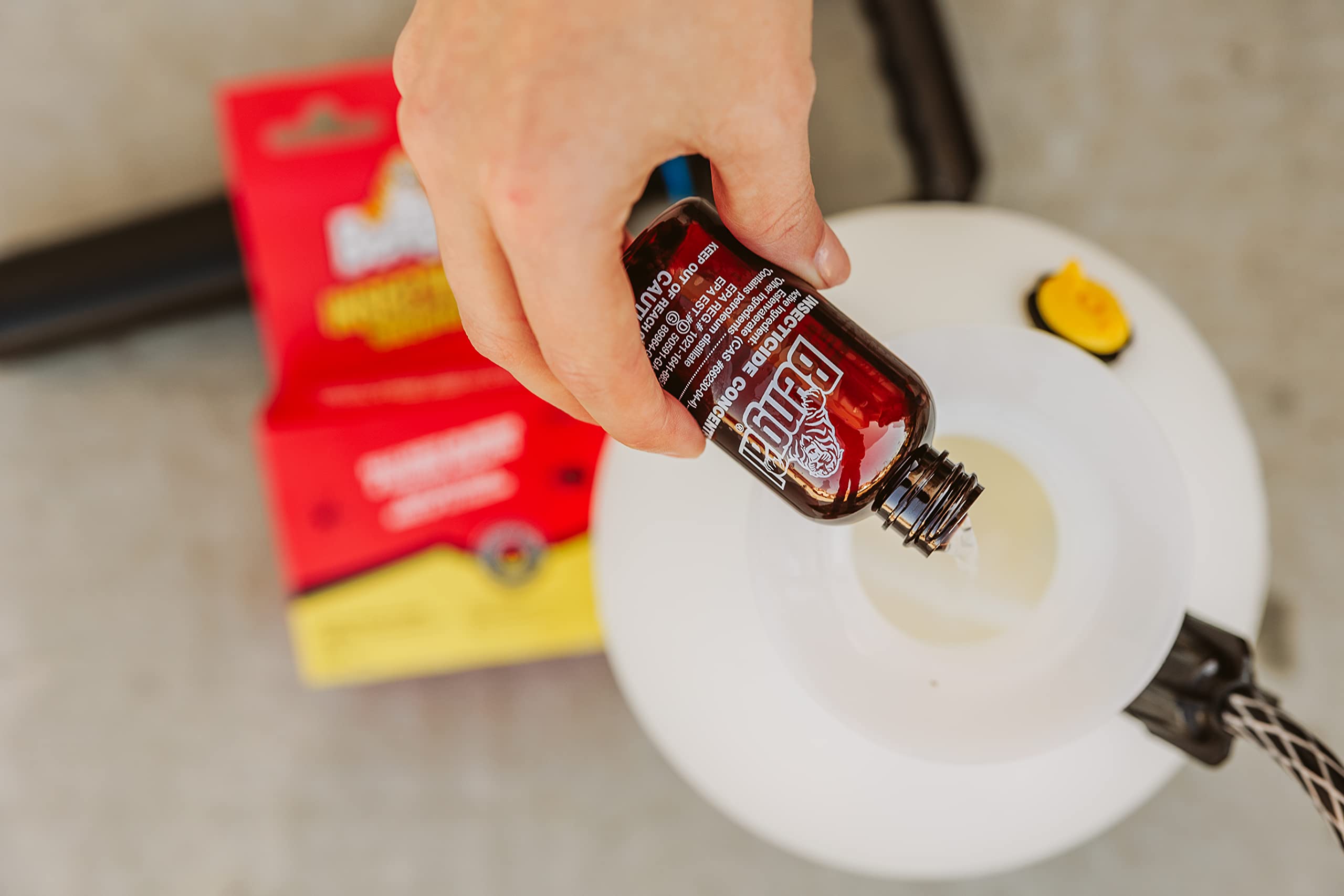 Bengal Insecticide Concentrate dilution to make up to two gallons.