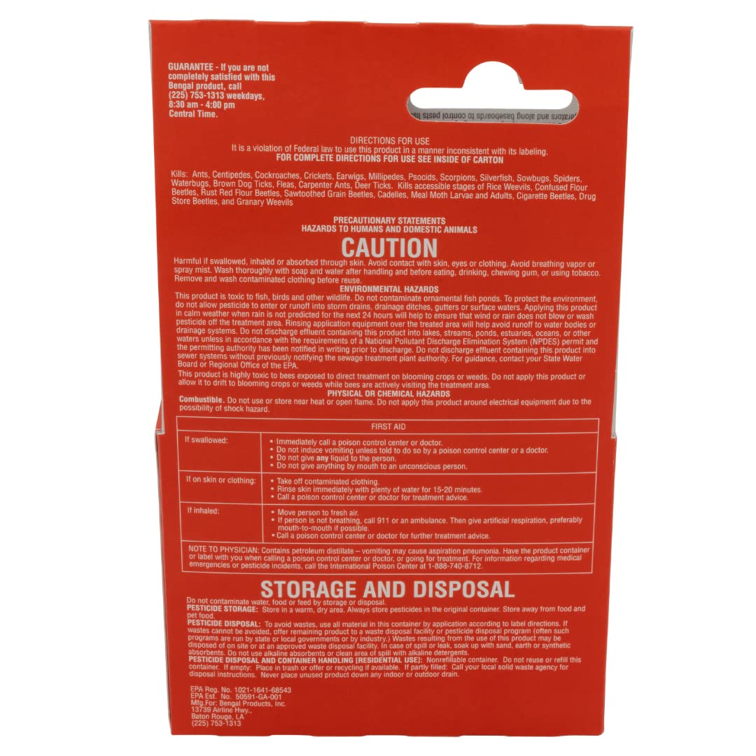 Bengal Insecticide Concentrate packaging design highlighting 2-gallon mix yield
