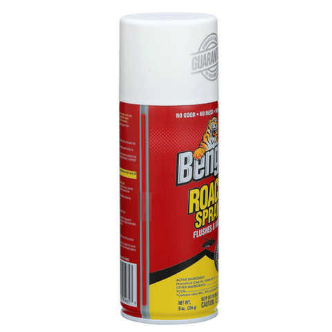 Bengal Roach Spray effective in kitchens and bathrooms for indoor use.