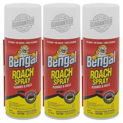 Bengal Roach Spray aerosol can shown for indoor, odorless pest control.