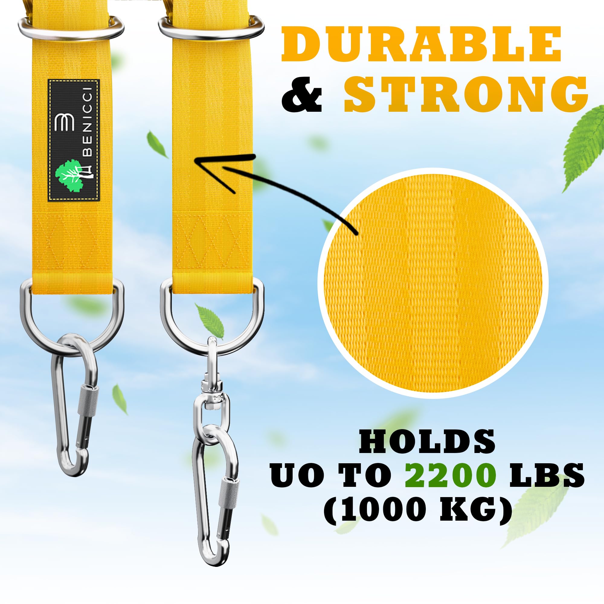 Benicci 360-degree swivel enables smooth swing movement