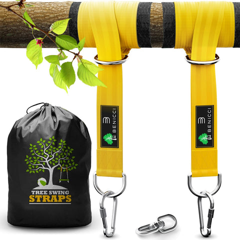Benicci safe-tree-swing-hanging-kit-strap-10ft provides strong outdoor swing support.