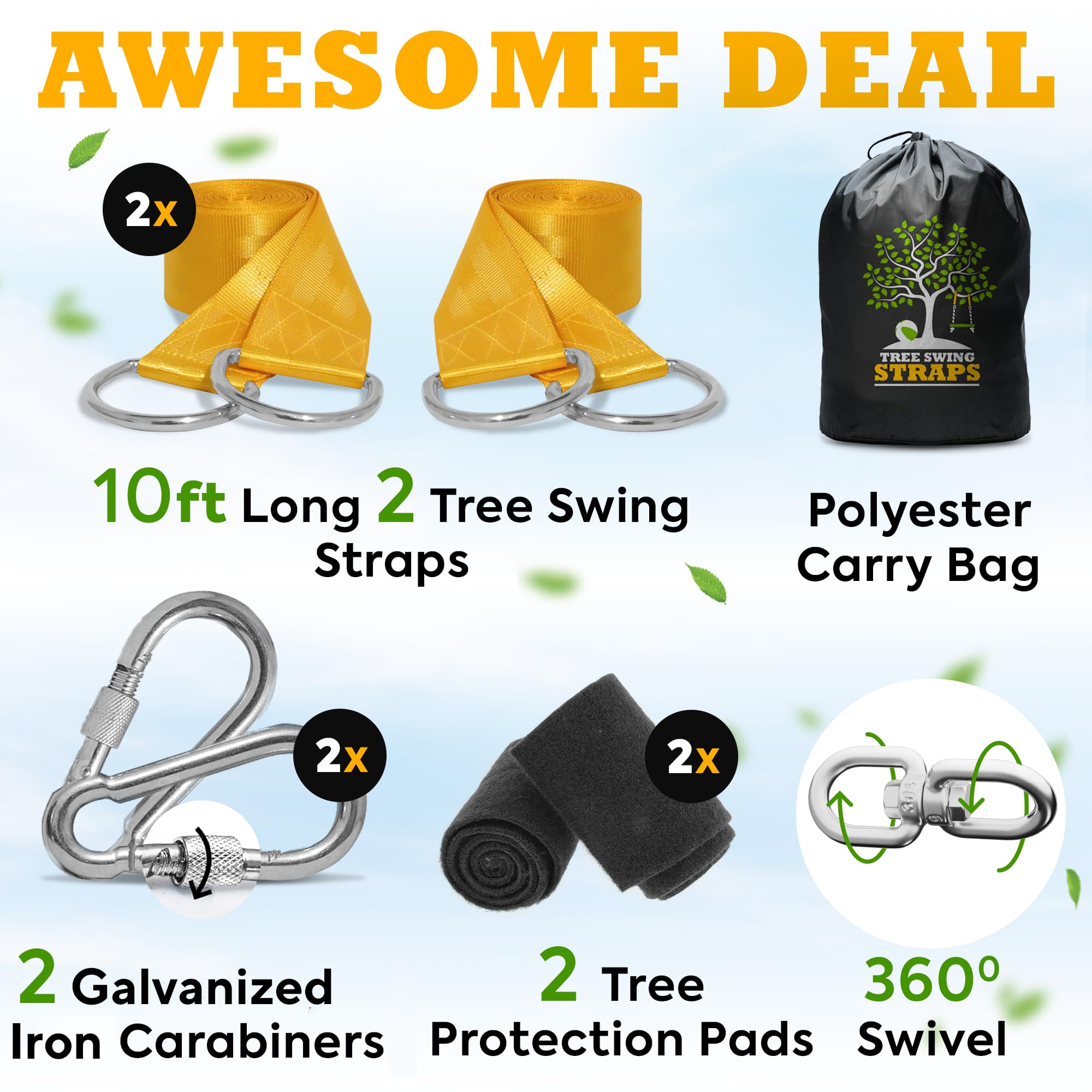 Benicci safety-yellow-straps-10ft enhances visibility during outdoor play.