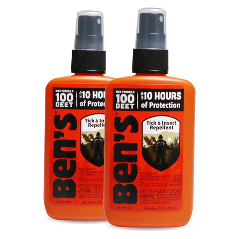 Ben's 100 Tick & Insect Repellent pump bottle provides long-lasting outdoor protection.