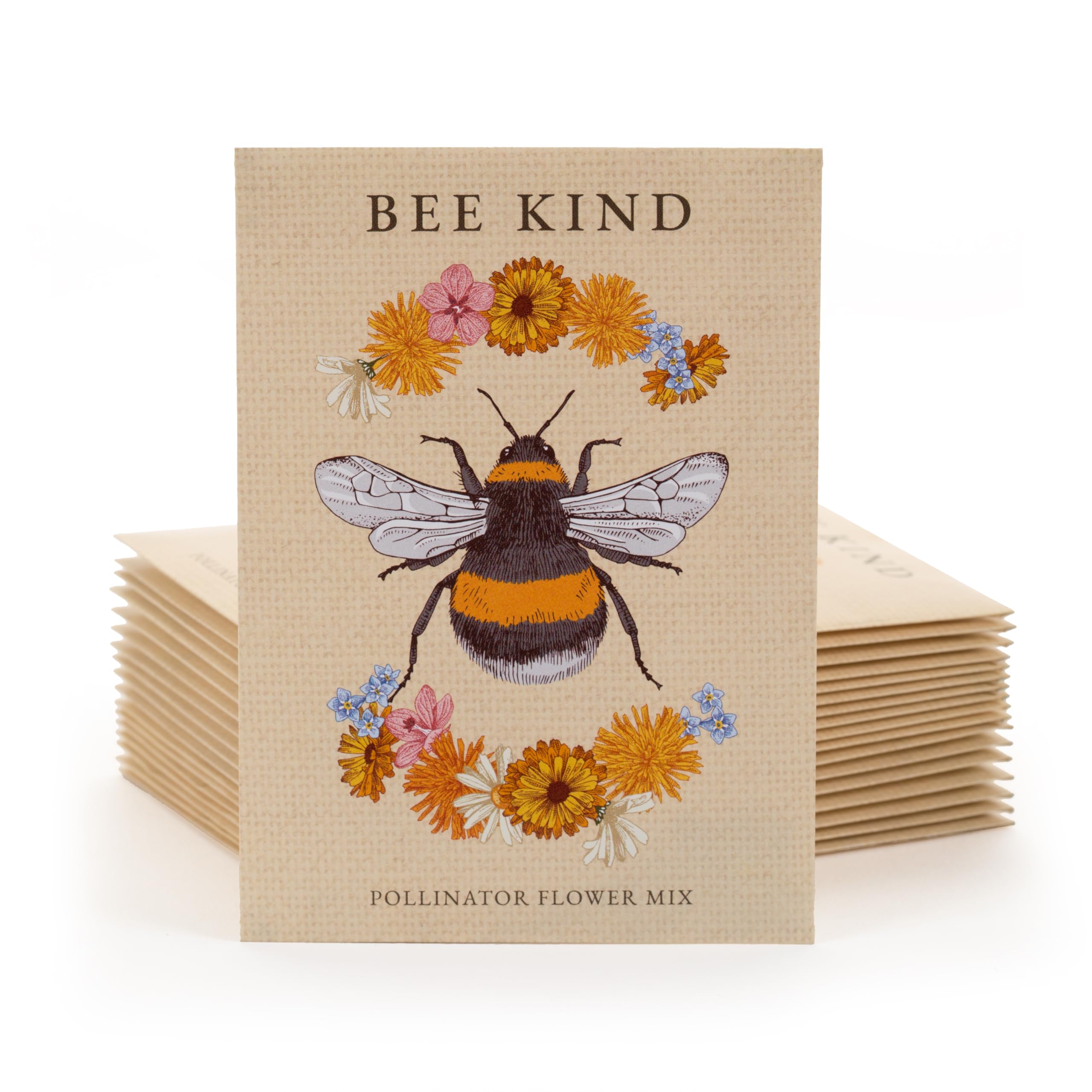 Bentley Seed Co. Bee Kind seed packet back, space for a personalized message.