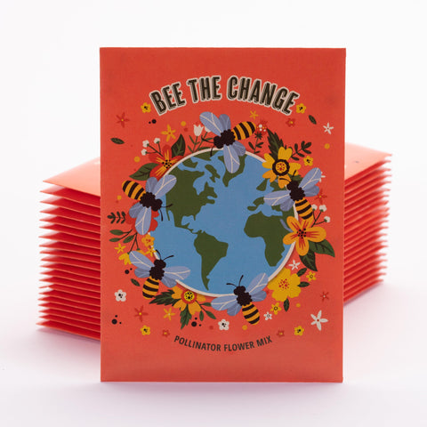 Bentley Seed Co. Bee The Change back packet design with sowing tips
