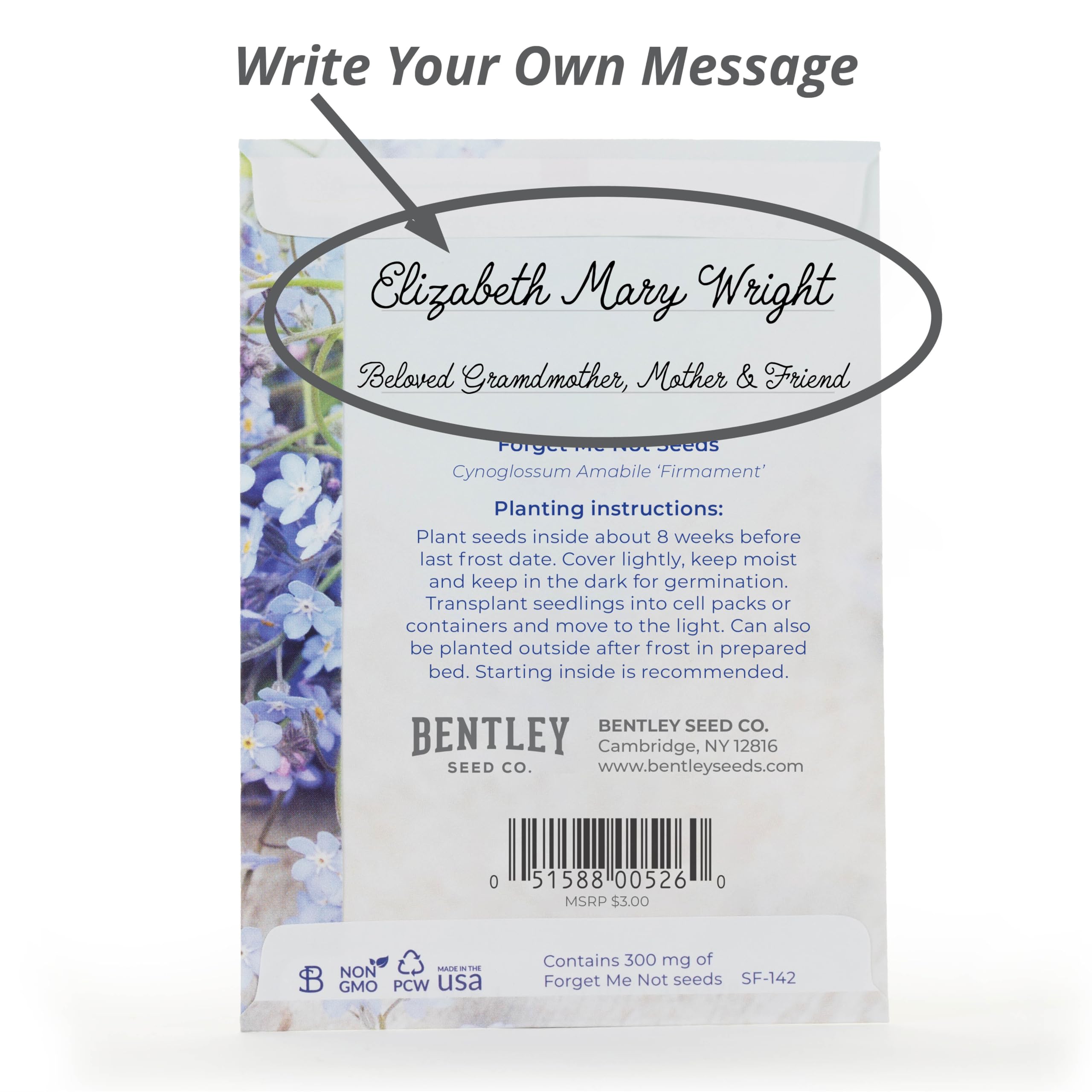 Bentley Seed Co. Chinese Forget-Me-Nots add delicate blue color to borders.