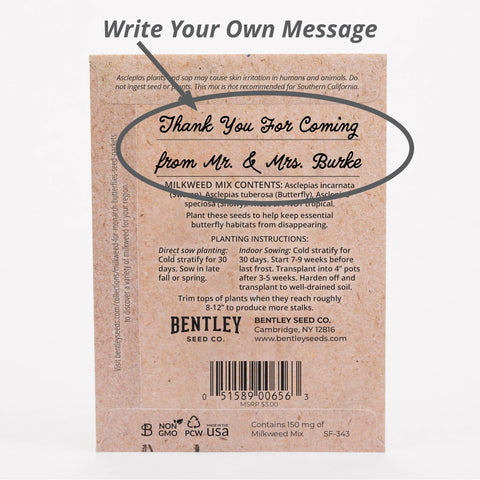 Bentley Seed Co. direct sow instructions guide seasonal planting.