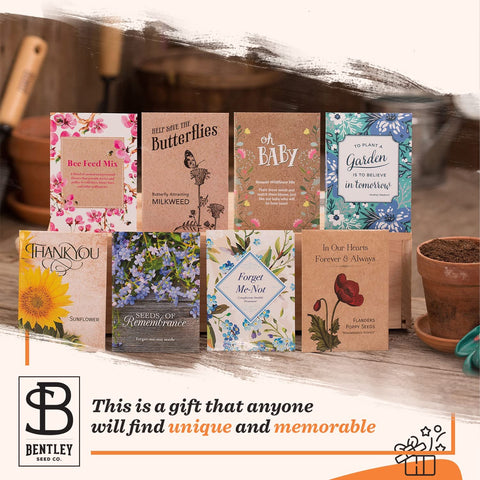 Bentley Seed Co front label image shows decorative Thank You design for gifting