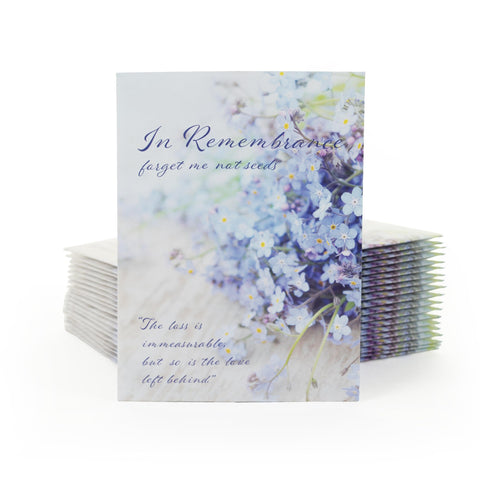 Bentley Seed Co. memorial seed card with quote for remembrance ceremonies.