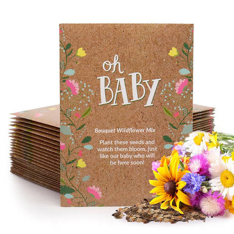 Bentley Seed Co Oh Baby wildflower packet design for baby shower favors
