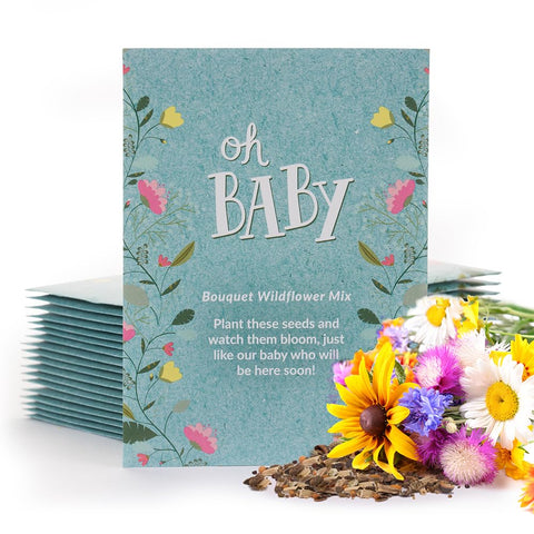Bentley Oh Baby wildflower seed packet front, a charming keepsake