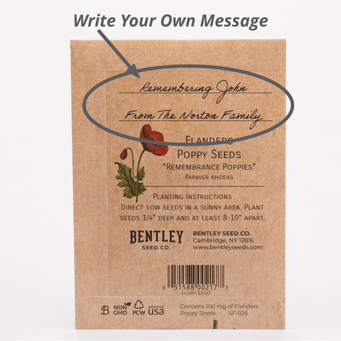 Bentley Seed Co planting directions on back of seed packet for simple setup.