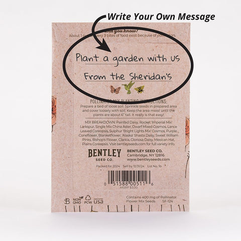Bentley Seed Co. pollinator mix garden idea shows bloom potential