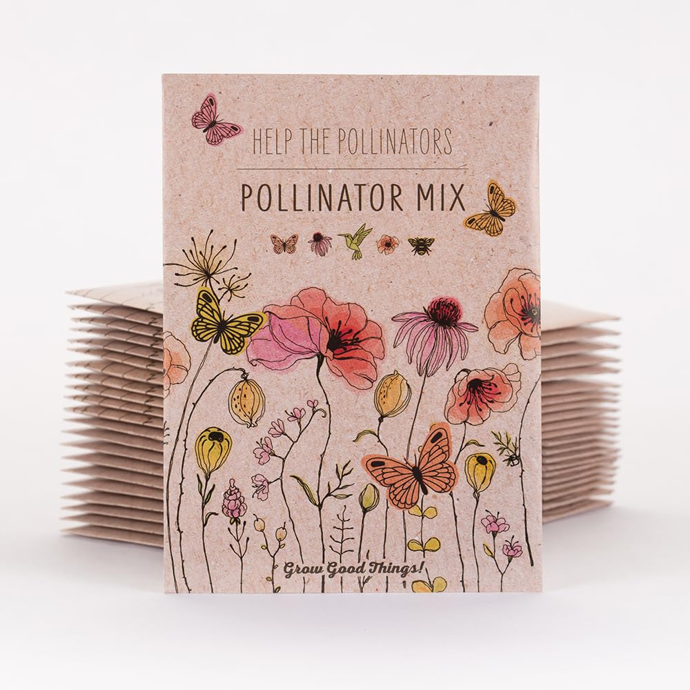 Bentley Seed Co. pollinator mix packet back shows planting tips
