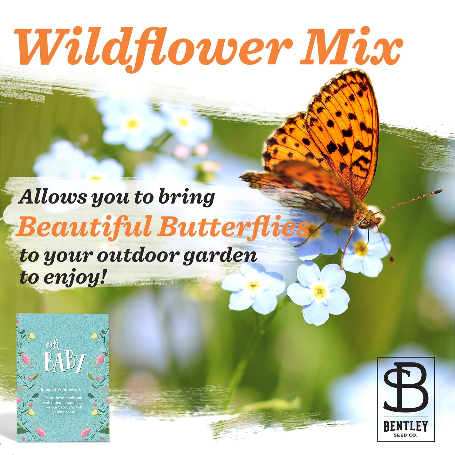 Bentley Seed Co woodland baby shower card in natural theme for eco-friendly gifts