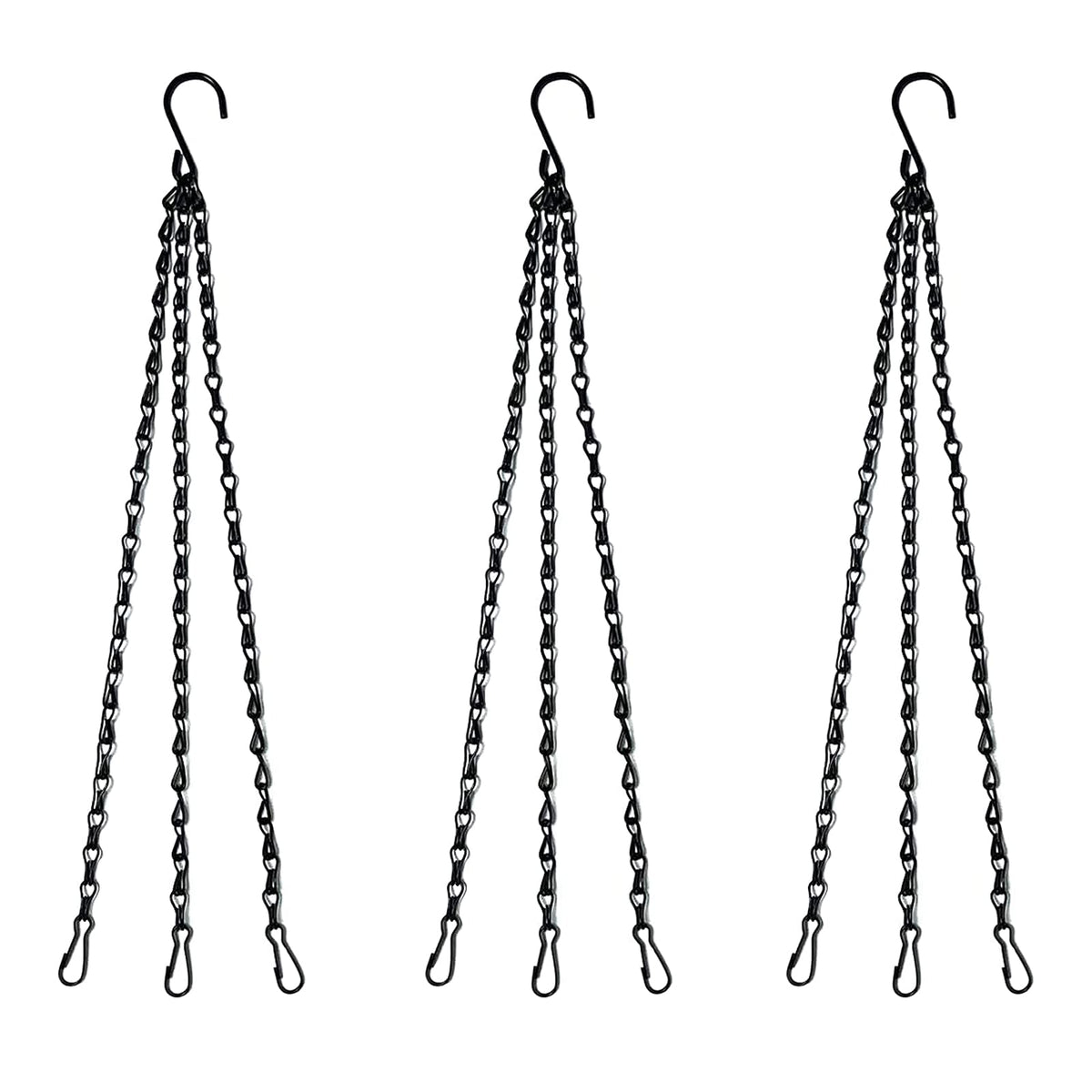 Benvo 16-inch chain with clip securing an outdoor plant pot.