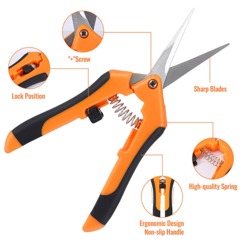 Spring-loaded BEoffer pruning shears snap open for rapid, repeated cuts.