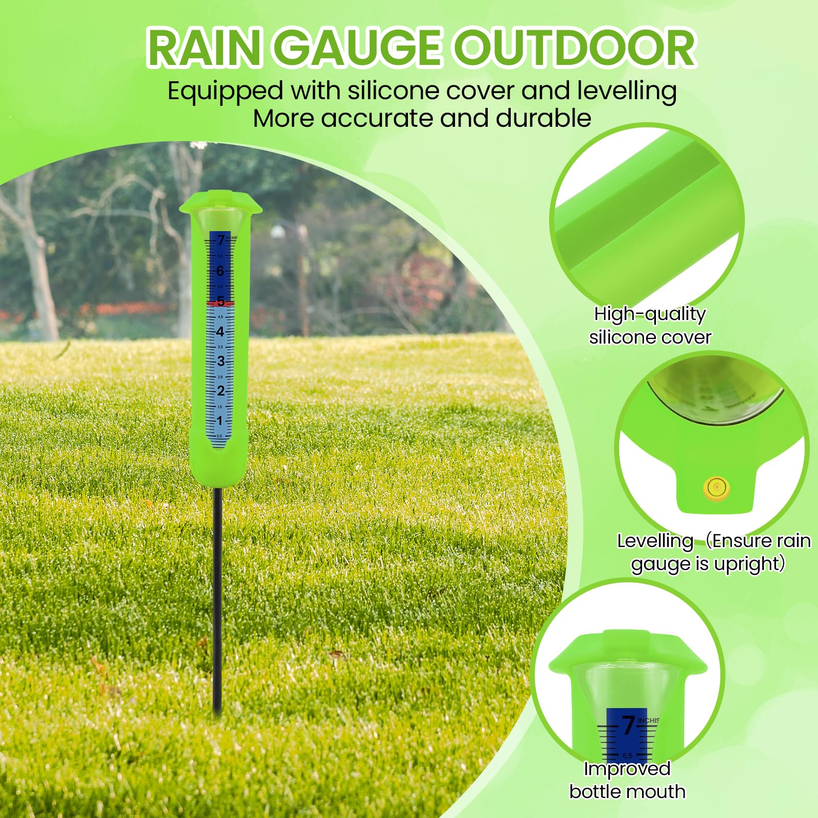 Beofinest rain gauge with bubble level sleeve for precise vertical installation