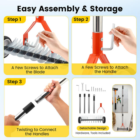 Beolisave Thatch Rake detachable-structure for compact storage after use.