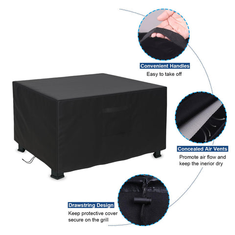 BEOTBRMI drawstring-secured cover stays in place during wind.