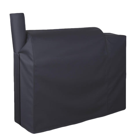 BEOTBRMI grill cover on a Traeger Pro 34 shields from rain and wind.